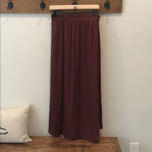 Maroon Maxi Skirt